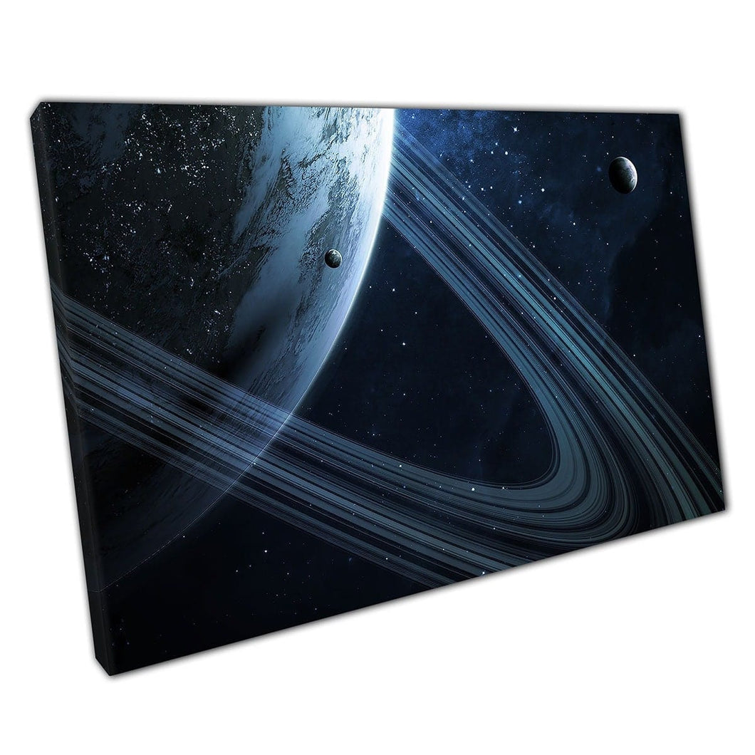Planets Stars and Galaxies Buiter Space Scene Canvas Wall Art Print op canvas gemonteerde canvas print