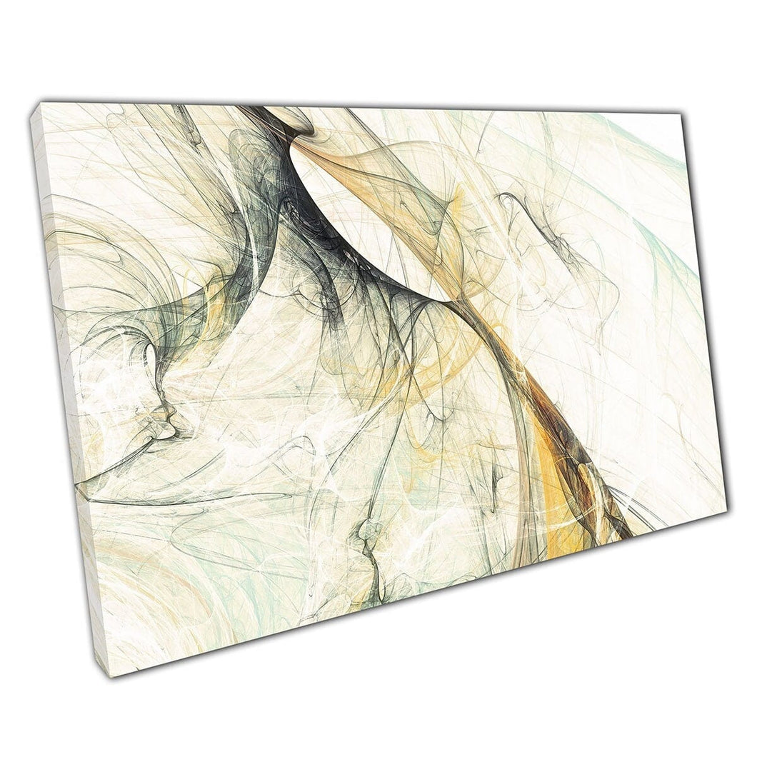 Zwart goud wit gekrabbeld bekrast abstracte stijl ongebruikelijke illustratie kunstwerken muurkunst print op canvas gemonteerde canvas print