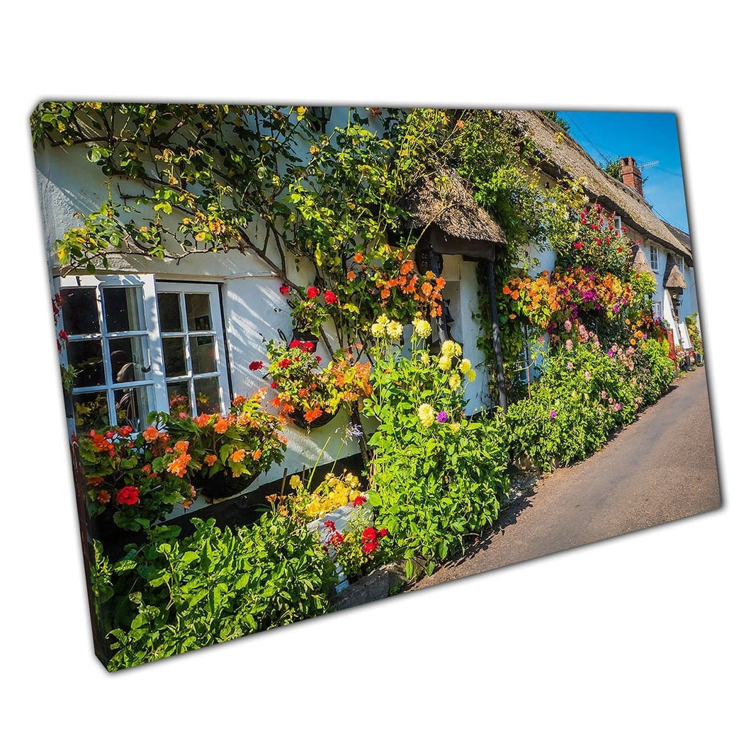 Giornata di sole nel Dorset Inghilterra campagna britannica tra Sidmouth e Lyme Regis Wall Art Print su tela di tela montata