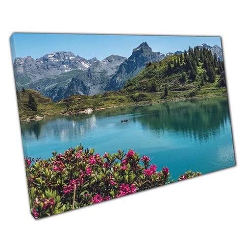 Impresión en lienzo Trübsee Alpine Lake Switzerland Arte de pared impresión de lona montada