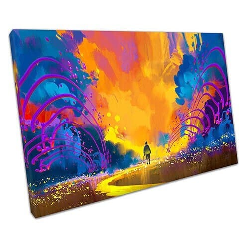 Print on Canvas Colourful Illuminations Canvas Wall Art Ready To Hang Wall Art Print Mounted Canvas print