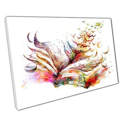 Print on Canvas watercolour Book of Birds Ready to Hang Wall Art Print Mounted Canvas print