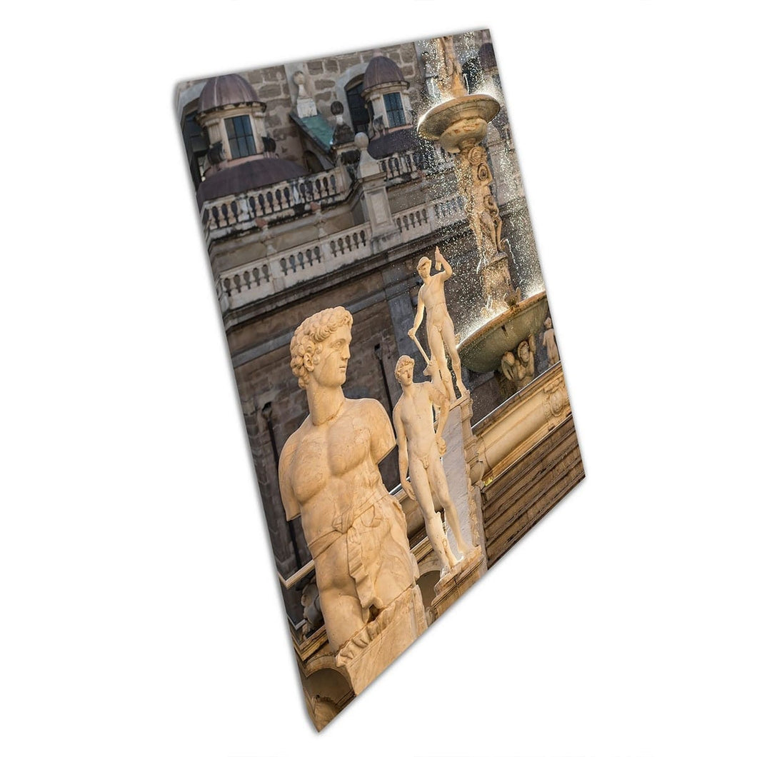 La fontana pretoria Fontana Pretoria Sicilia Italia Famosa stampa del punto di riferimento Stampa di arte da parete su tela di tela stampata