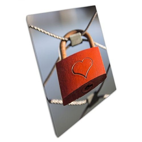 Afdrukken op canvas romantisch liefdesslotsymbool klaar om muur kunst afdrukken gemonteerd canvas print te hangen