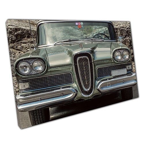 Afdrukken op canvas klassieke retro ford edsel klaar om muurwand te hangen afdrukken gemonteerd canvas print