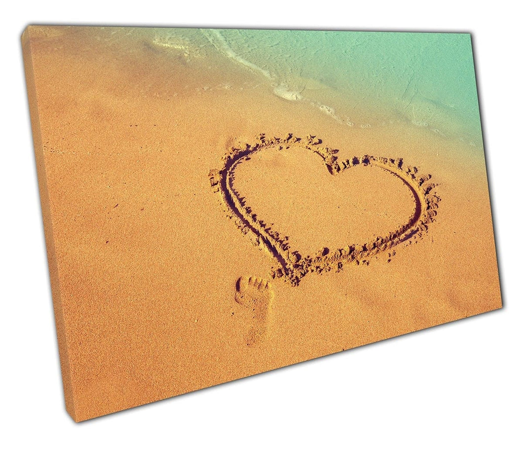 Canvas Print Beach hart Wall Art Klaar om afdrukken gemonteerde canvas afdrukken op te hangen