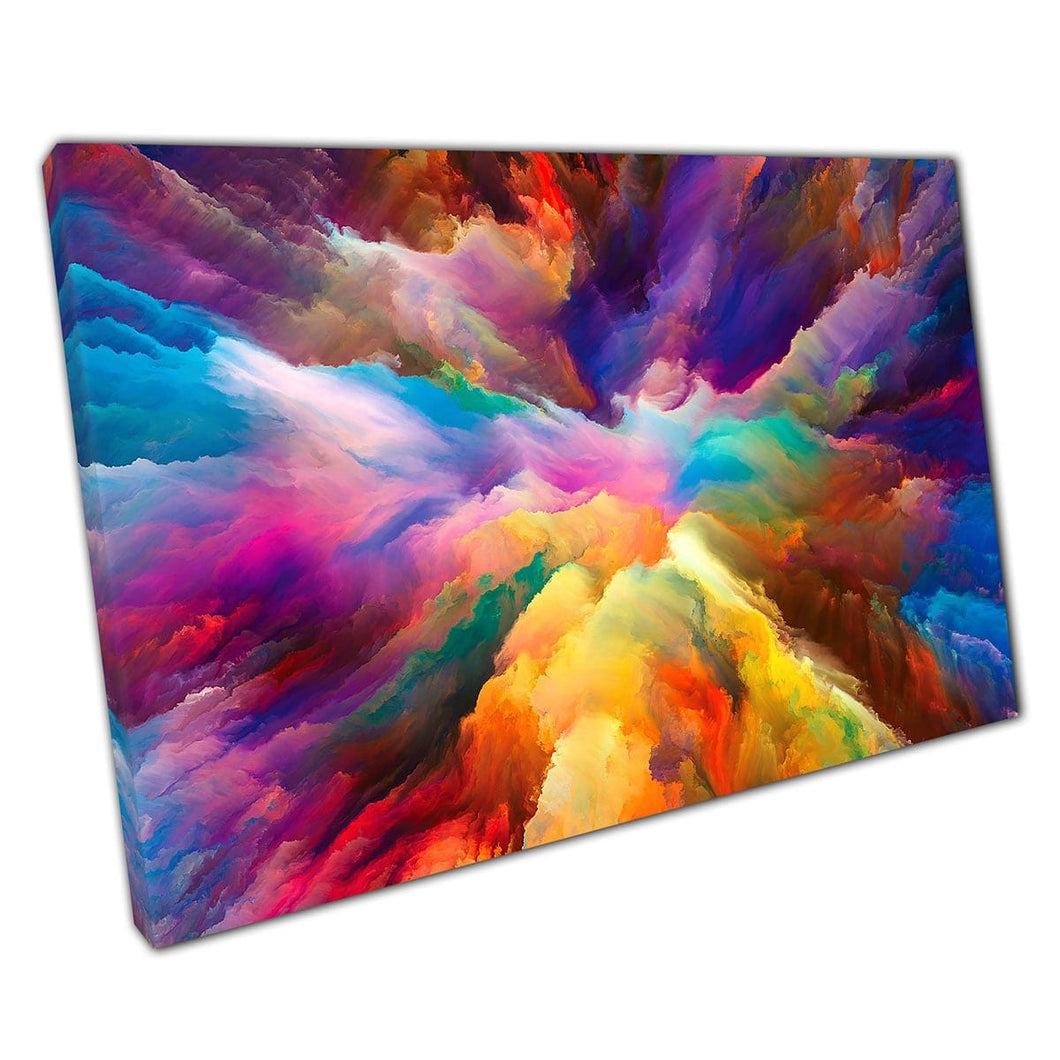 Abstract Multicolour Colour Burst Theme Artwork Creative Composition Style Wall Art Print On Canvas Mounted Canvas print
