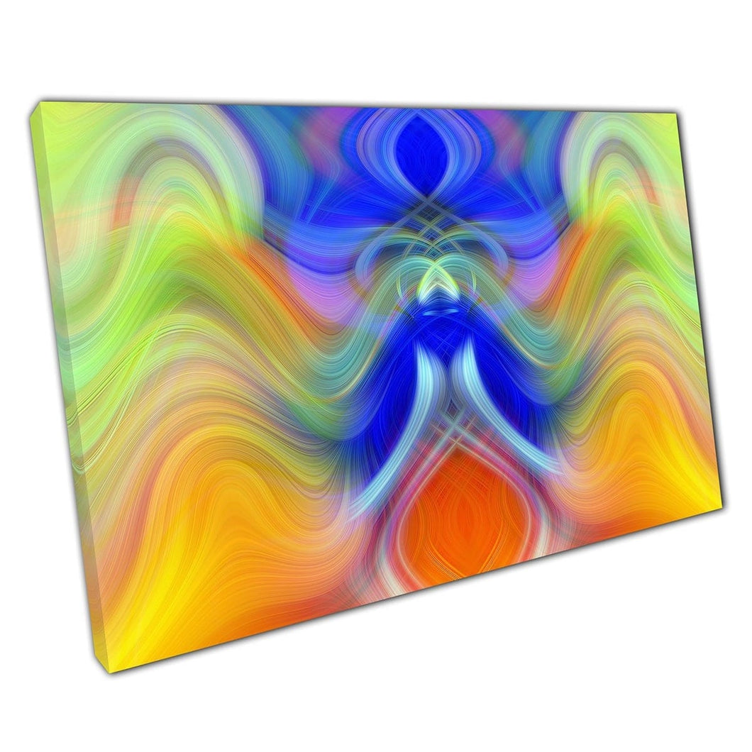 Colorato astratto arcobaleno futuristico arcobaleno digitale vibrante vibrante fantasy frattale stampato d'arte da parete su tela stampata stampata