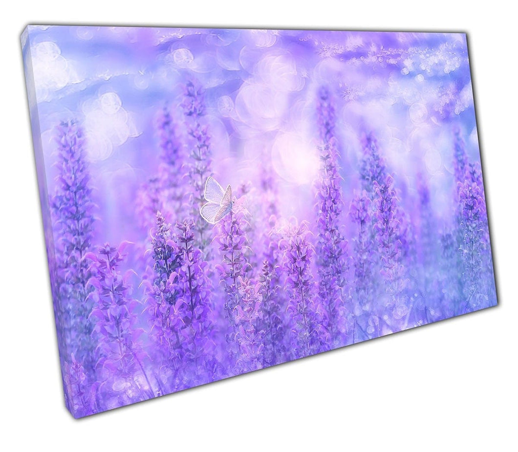 Canvas print paarse bluebells muur kunst klaar om afdrukken canvas afdrukken te hangen