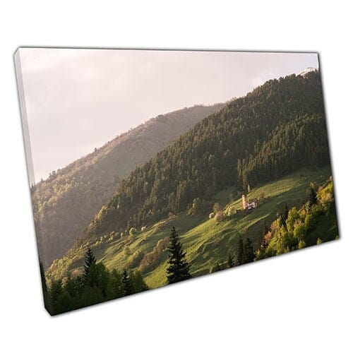 Afdrukken op canvas afgelegen berghok in huis klaar om muurwand te hangen afdrukken gemonteerde canvas print
