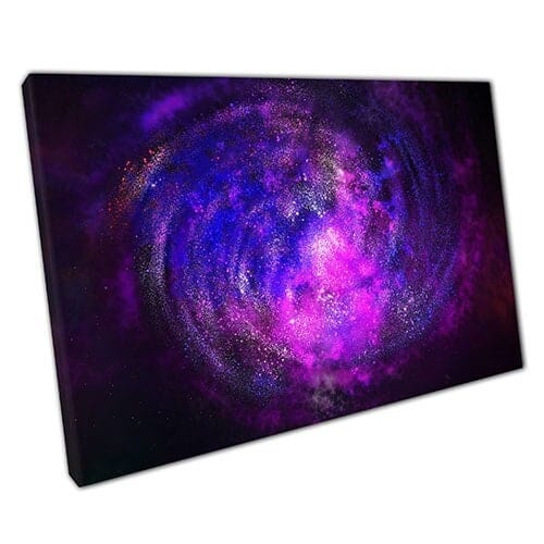 Afdrukken op canvas wervelende levendige paarse sterrenstelsel klaar om muurwand te hangen afdrukken gemonteerde canvas print