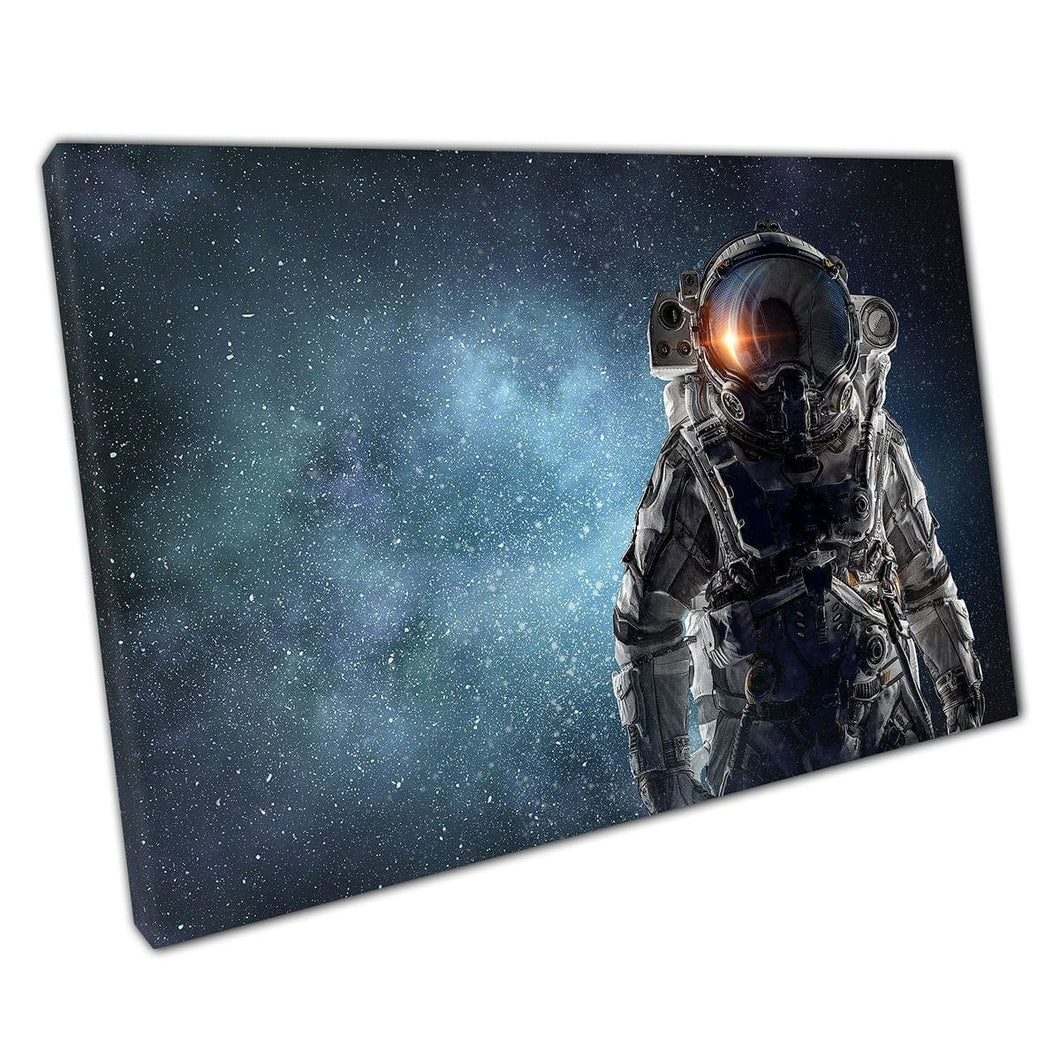 Space Explorer Astronauta che si avventura in Deep Space Fantasy Scansivi Digital Artwork Art Print su tela in tela stampa