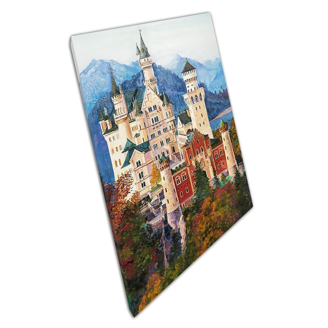 Beroemd Neuschwanstein Castle in Beieren Duitsland Duitsland Oil Painting Wall Art Print op canvas gemonteerde canvas print