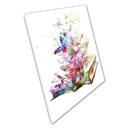 Stampa su tela WaterColor Book of Butterflies Pronto da appendere arte stampata stampata in tela montata