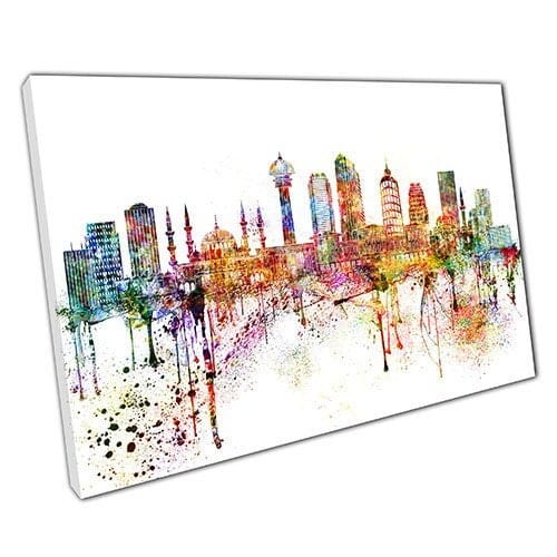Afdrukken op canvas kleurrijke skyline oriëntatiepunten ankara kalkoen wall art print gemonteerde canvas print