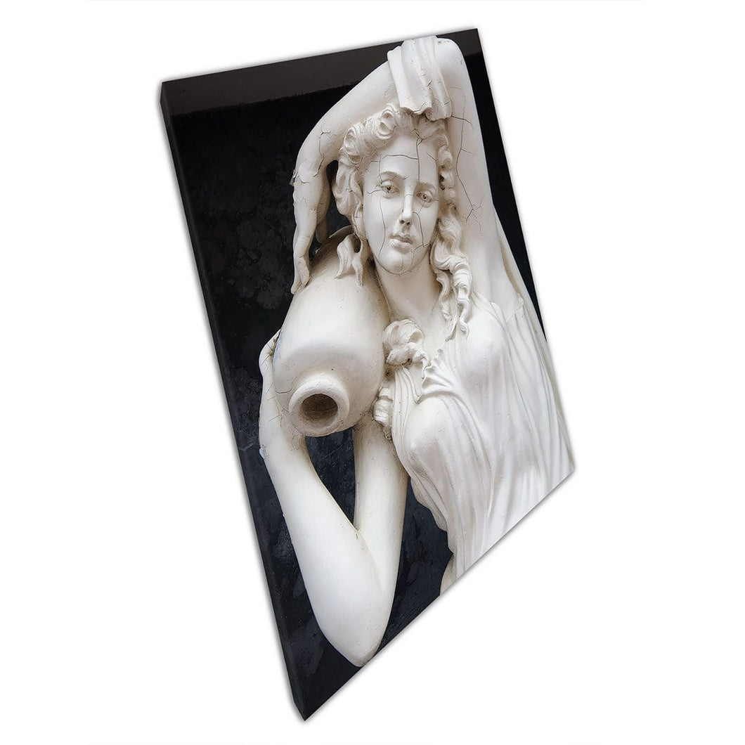 Stampa di arte da parete da donna leggermente screpolata vecchia stampa montata in tela