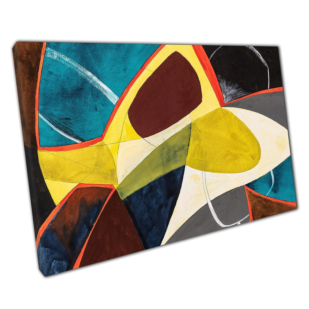 Abstract Modernist Colourful Textured Painting Style Wall Art Print On Canvas Mounted Canvas print