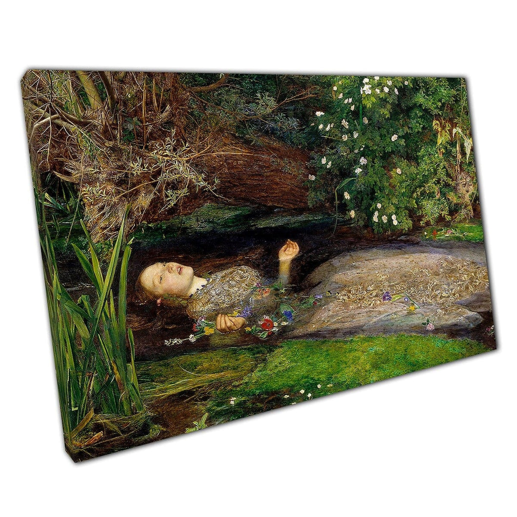 John Everett Millais Ophelia Canvas Wall Art Print op canvas gemonteerde canvas print