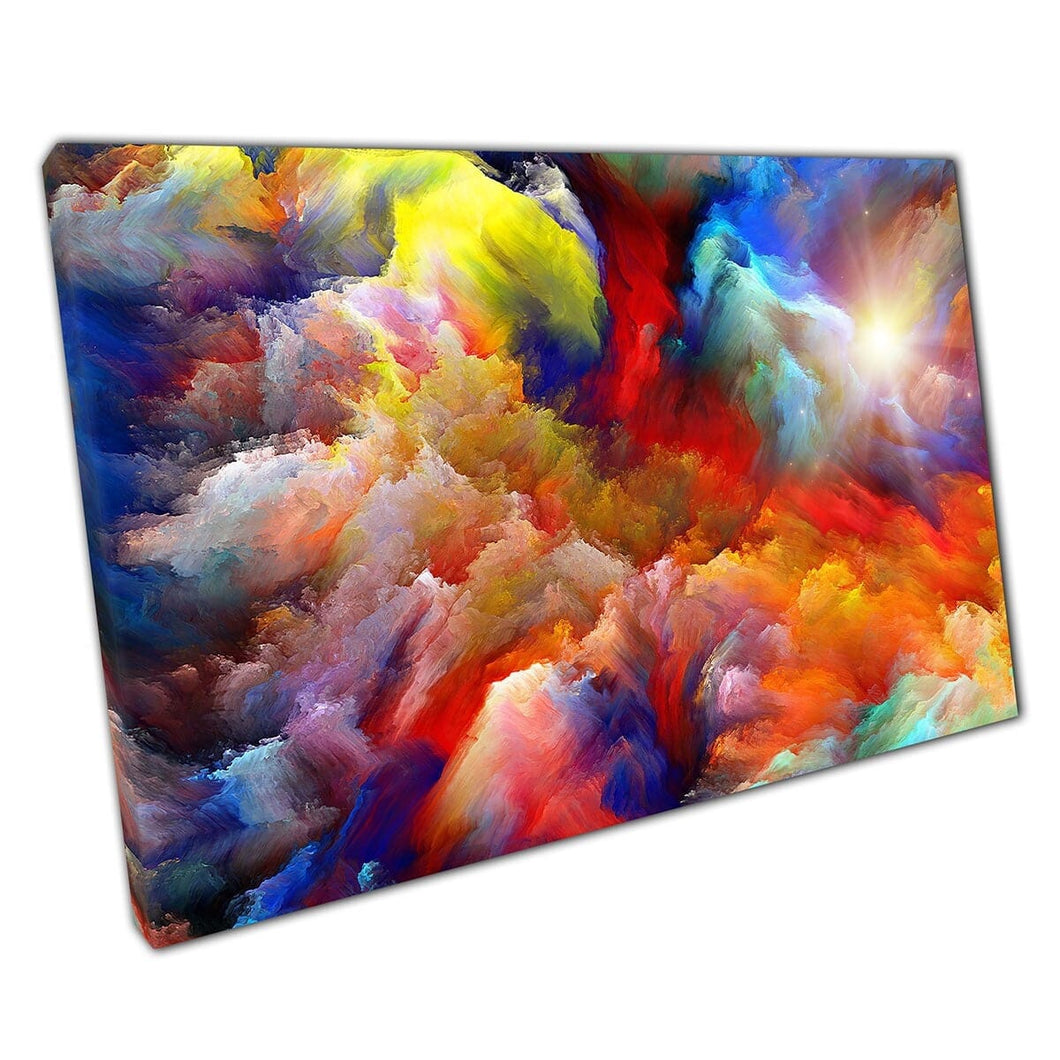 Dromerige fantasy kleurformaties abstract eigentijds stromende kunstwerken muurkunst print op canvas gemonteerde canvas print