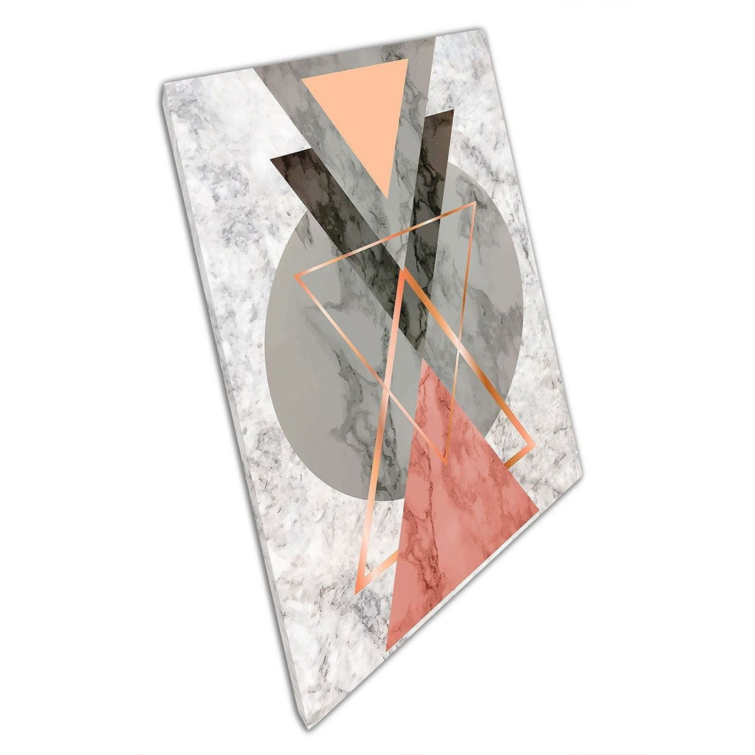 Marbled Pattern Geometric Shape Collage Print Minimalist Neutral Toned Print Wall Art Print On Canvas Mounted Canvas print
