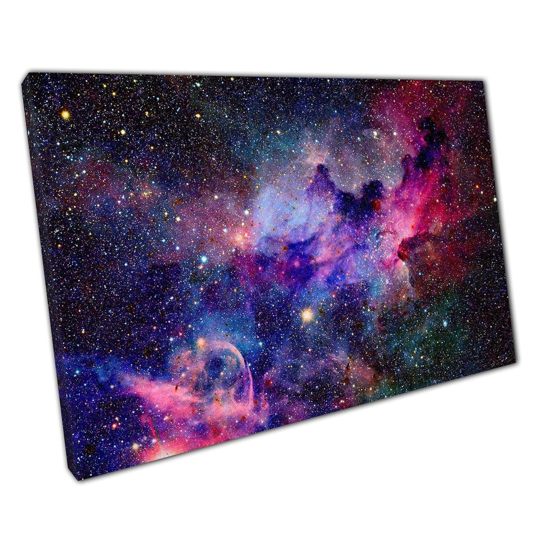 Mooie ster gevulde Galaxy Universe ruimte levendige paars roze blues ruimte muur kunst print op canvas gemonteerde canvas print
