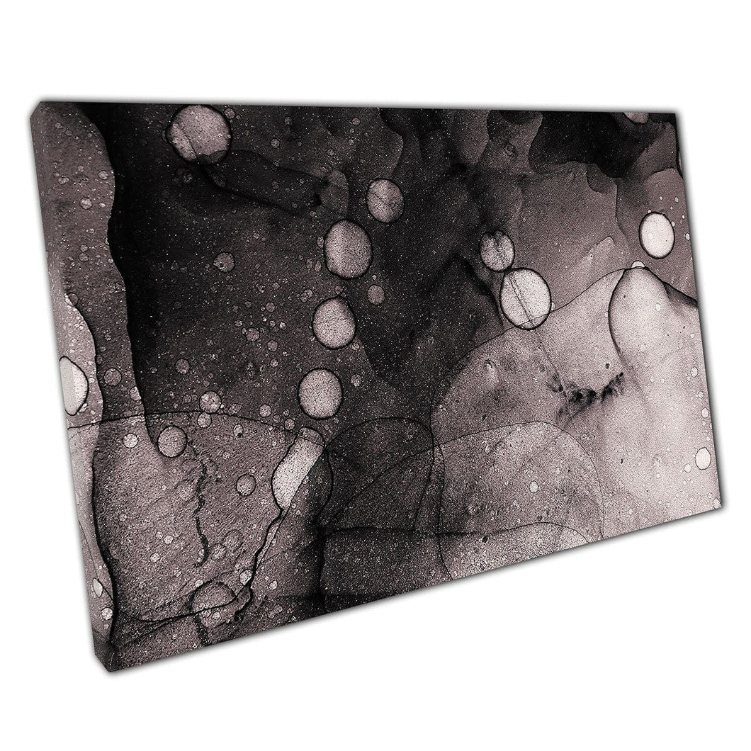 Abstract Flowing Ink Paint Mixed With Alcohol Contrast Reaction Contemporary Artwork Wall Art Print On Canvas Mounted Canvas print