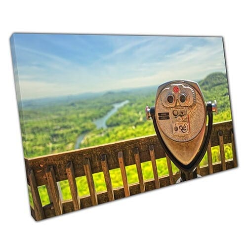 Afdrukken op canvas observatiedek naar natuurlijk uitzicht klaar om muurwand te hangen afdrukken gemonteerde canvas print