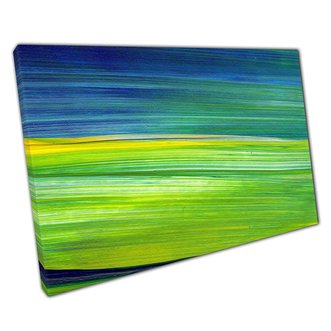 Abstract Green Blue Hues Brushstroke Contemporary Modern Wall Art Print On Canvas Mounted Canvas print