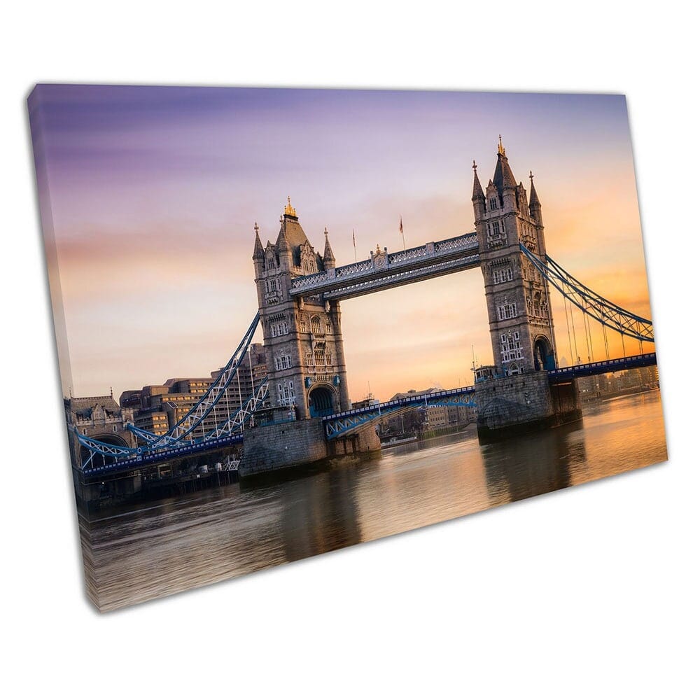 City of London World Famous Tower Bridge on the River Ready To Hing Wall Art Print Mounted Canvas Print