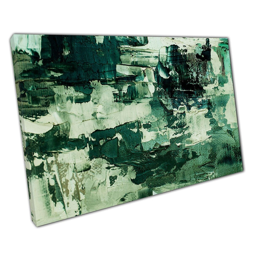 Brushstroke palet mes textureerde stijl abstracte hedendaagse natuurlijke groene tonen muur kunst print op canvas gemonteerde canvas print