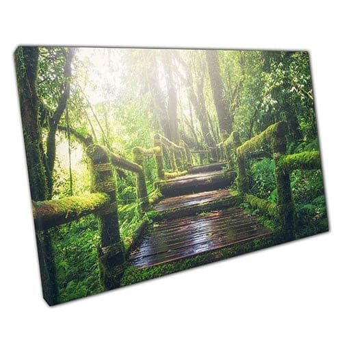 Afdrukken op canvas bosstappen klaar om canvas muur kunst afdrukken canvas print te hangen