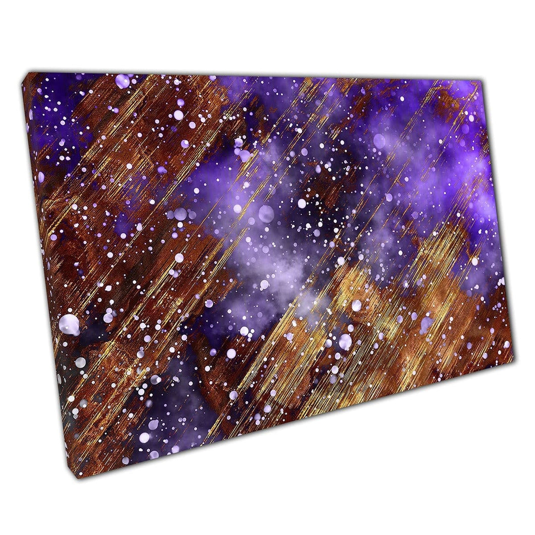 Magisch gelaagde goud paarse digitale geschilderde abstracte moderne hedendaagse kunstwerken muurkunst print op canvas gemonteerde canvas print