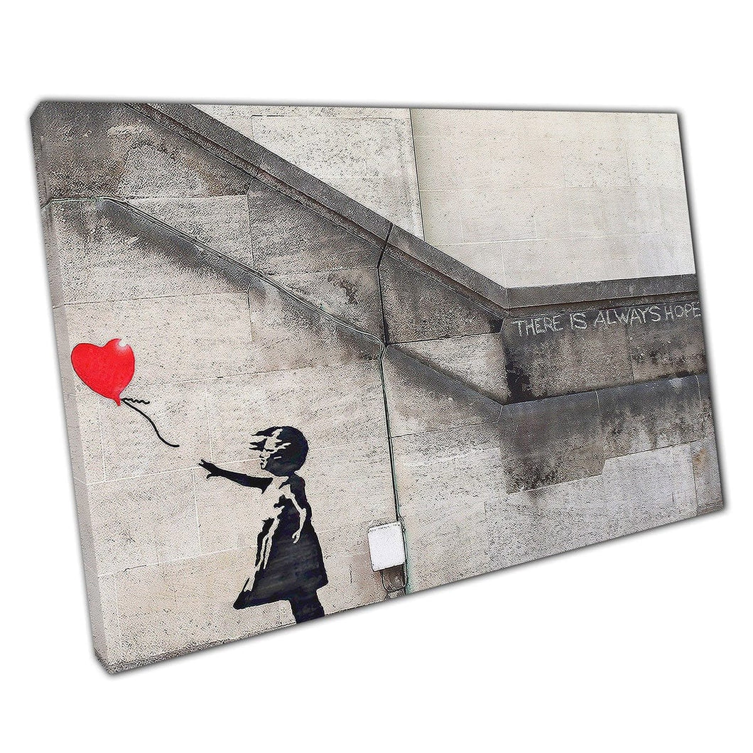 Banksy Girl with the Red Balloon Canvas wall art print on canvas Mounted Canvas print