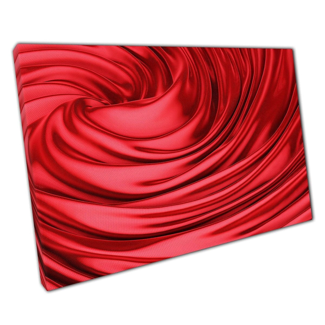 Rood wervelende klassieke satijnen zijden golven doek textuur 3D renderstijl muur kunstprint op canvas gemonteerde canvas print