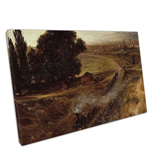 Adolph Menzel berlin potsdamer bahn wall art reproduction Wall Art Print Mounted Canvas print