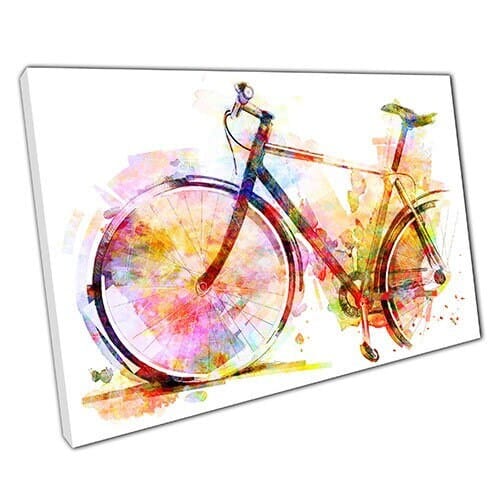 Afdrukken op canvas waterverffiets klaar om canvas muurkunst afdrukken gemonteerde canvas print te hangen