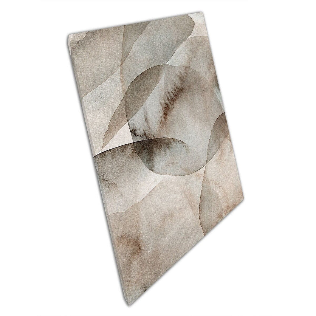 Donker beige grijs neutraal afgestemd gratis vloeiende minimalistische zachte vormen eigentijdse moderne muurkunstafdruk op canvas gemonteerde canvas print