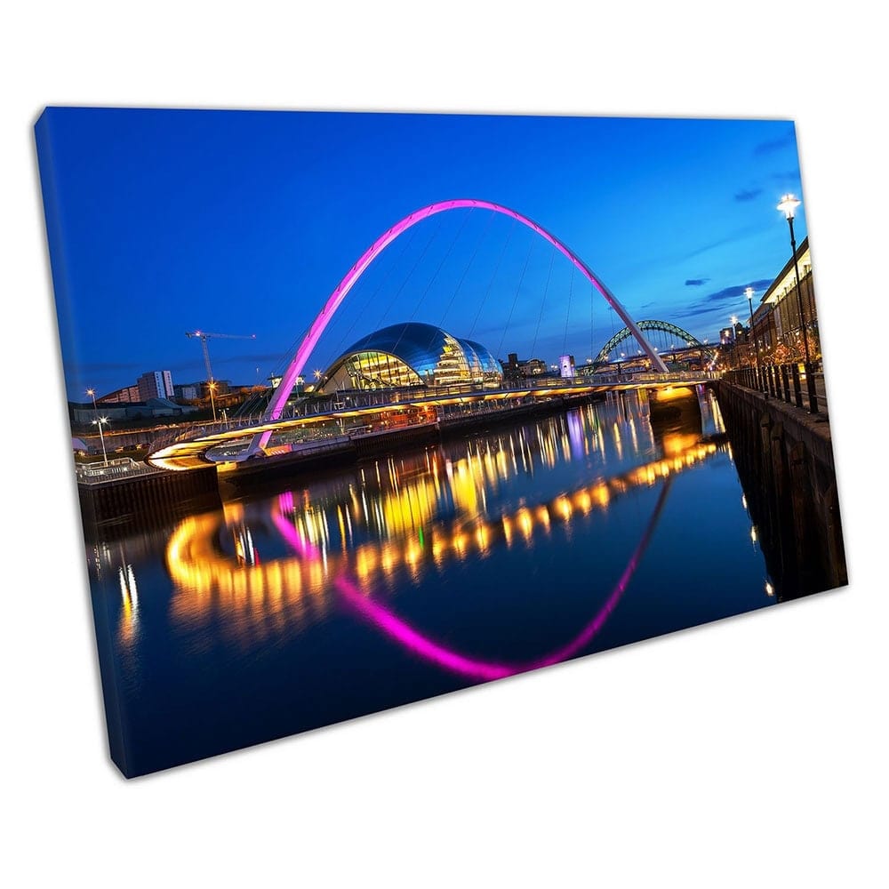Roze Millennium Eye Bridge River Tyne Newcastle Gateshead Quayside Canvas Wall Art Print Mounted Canvas Print