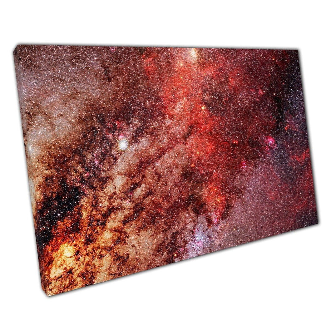 Shades Of Red Orange Sci-Fi Space Galaxy Universe Abstract Style Cosmos Artwork Wall Art Print On Canvas Mounted Canvas print