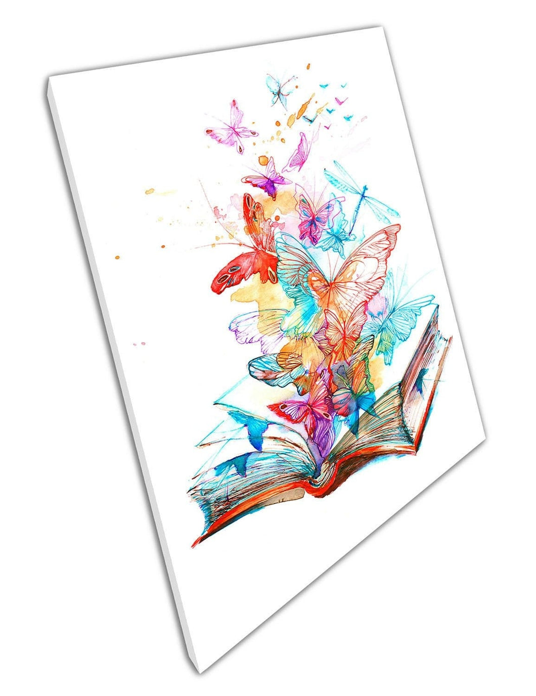 Tot leven komen aquarel Book of Butterflies Animal Ready to Hing Canvas Wall Art Print Mounted Canvas Print