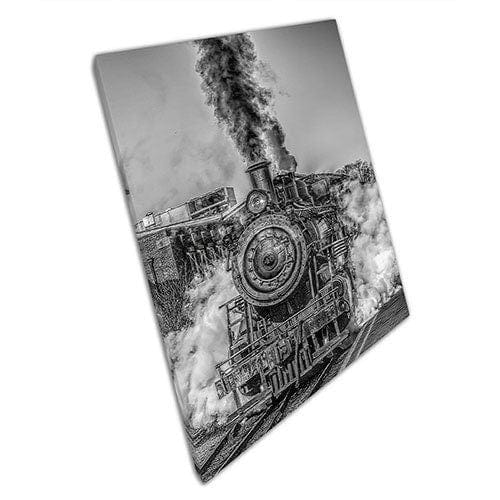 Afdrukken op canvas oude stoomtrein klaar om canvas muur kunst te hangen print gemonteerd canvas print