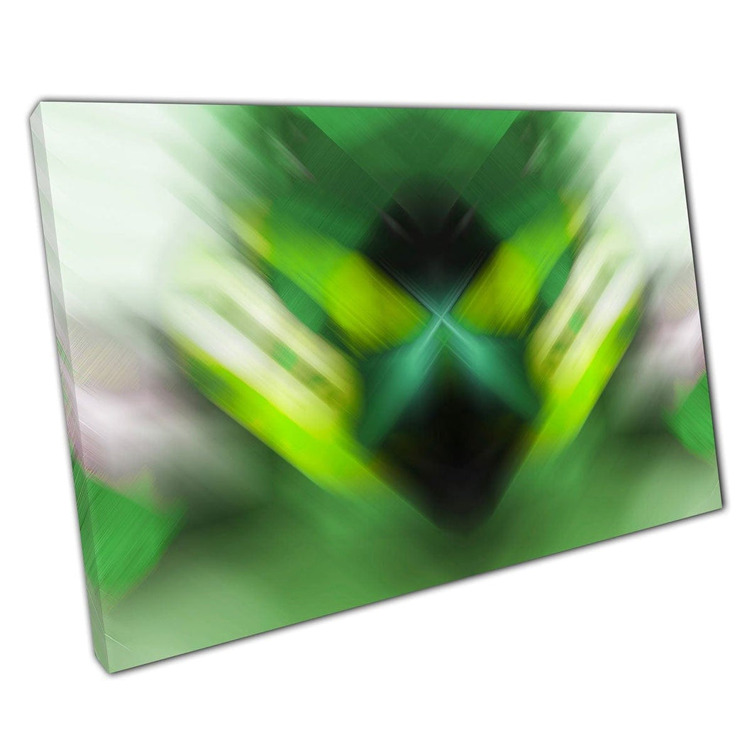 Levendige groene abstract wazig digitaal hedendaagse moderne kunstwerken muurkunst print op canvas gemonteerde canvas print