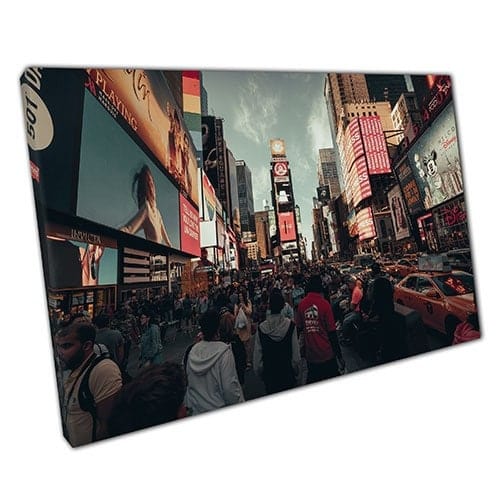 Print on Canvas Busy New York City Street Tourism Ready to Hang Wall Art Print Mounted Canvas print