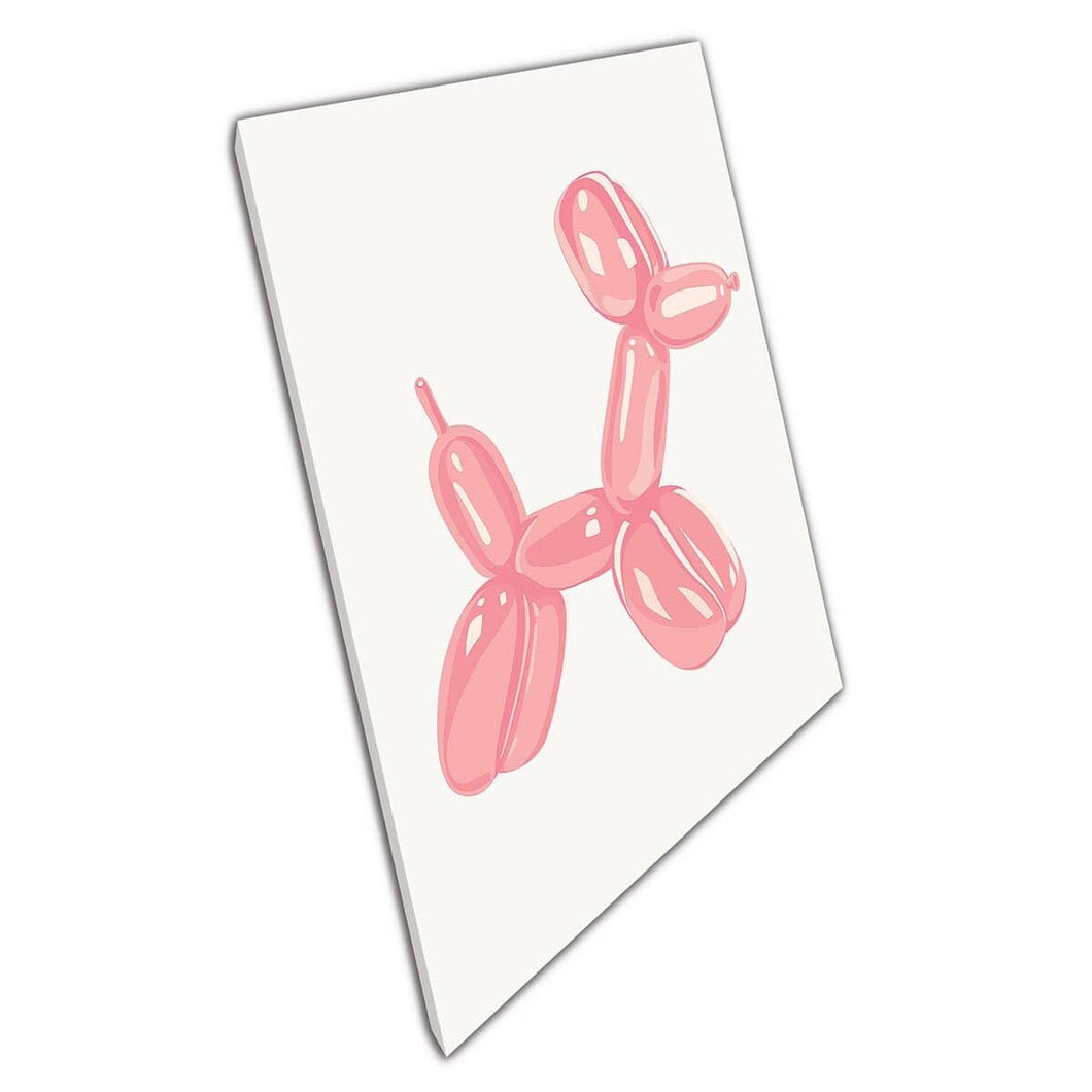 Schattige stoffig roze geïllustreerde cartoon bubble ballon honden muur kunst print op canvas gemonteerde canvas print