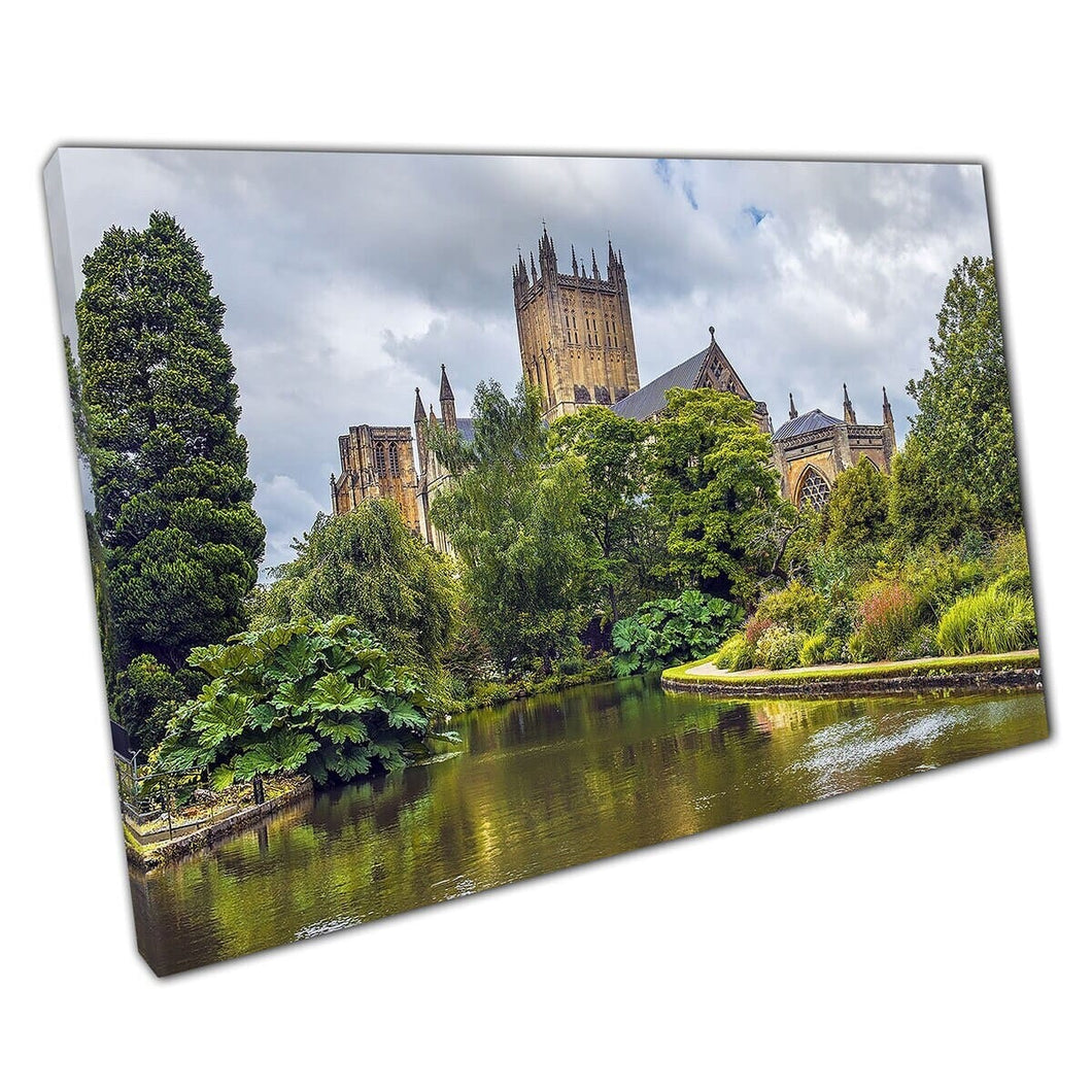 Cathedral Church of Saint Andrew Wells Cathedral Abbey Somerset Engeland Wall Art Print op canvas gemonteerde canvas print