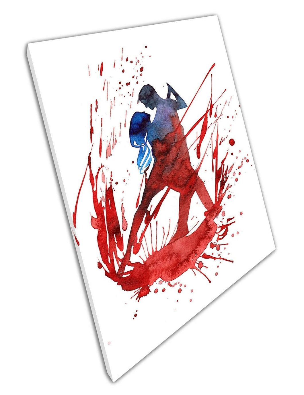 Coppia d'acqua Dancing Romance Illustration Art Pronto da appendere in tela Wall Art Stampa tela montata in tela montata