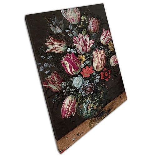 Canvas print bloemen reproductie klaar om muurwand te hangen op canvas gemonteerde canvas print