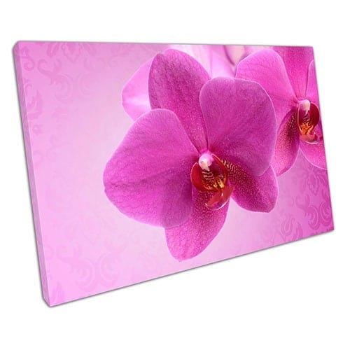 Print op canvas roze orchidee bloemen bloemenkunst canvas muur kunst print gemonteerd canvas print