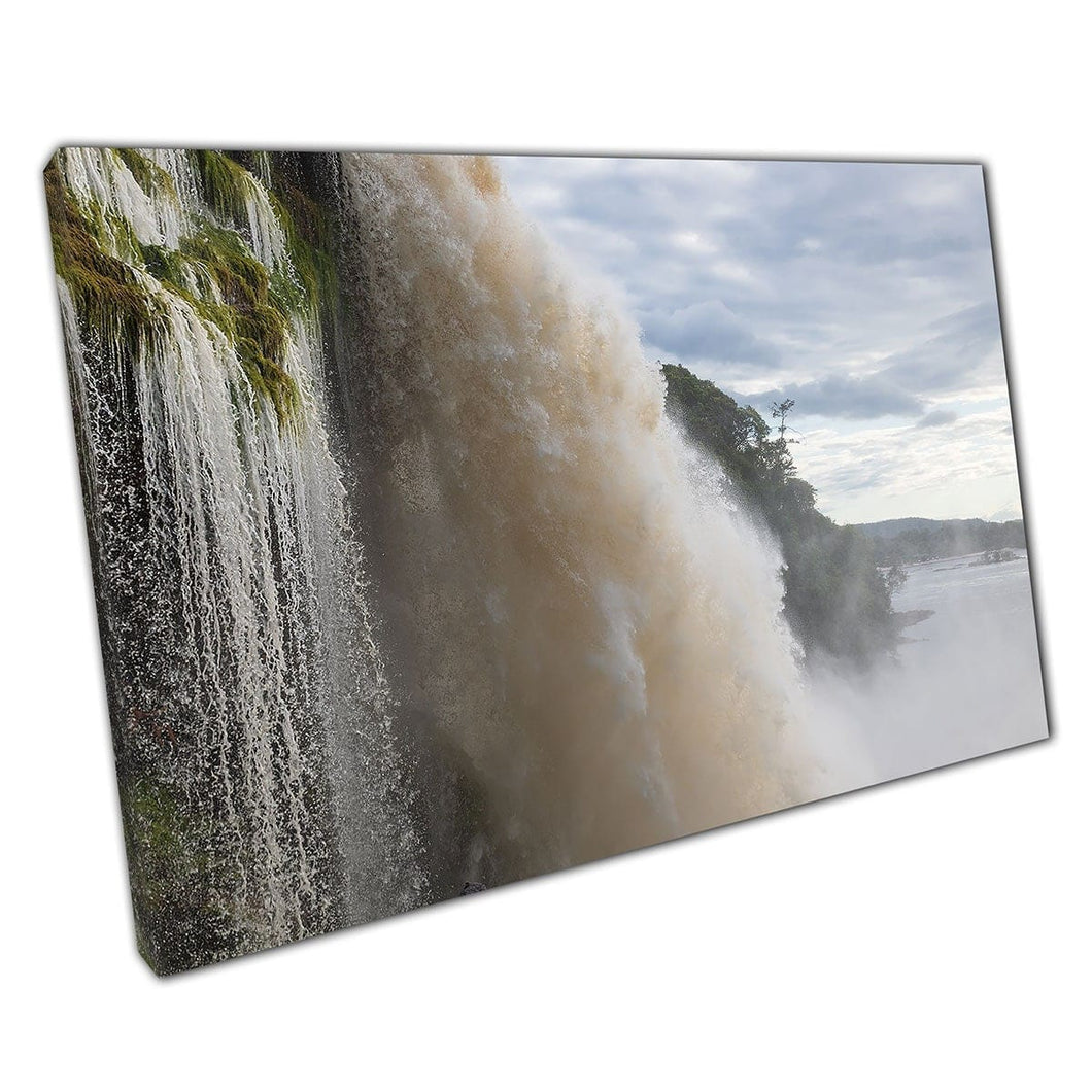 Spunta azione girata di Salto El Hacha Waterfall Canaima National Park Venezuela Wall Art Stampa sulla tela montata in tela