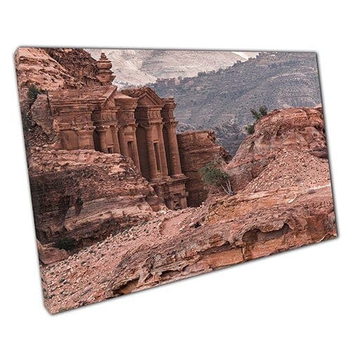 Stampa su tela Sand Stone Monastery Petra Jordan Wall Art Stampa tela montata